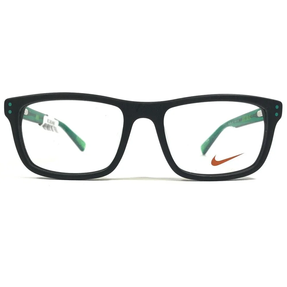 Nike Kids Eyeglasses Frames 5536 001 Black Clear Green Rectangular 46-15-125